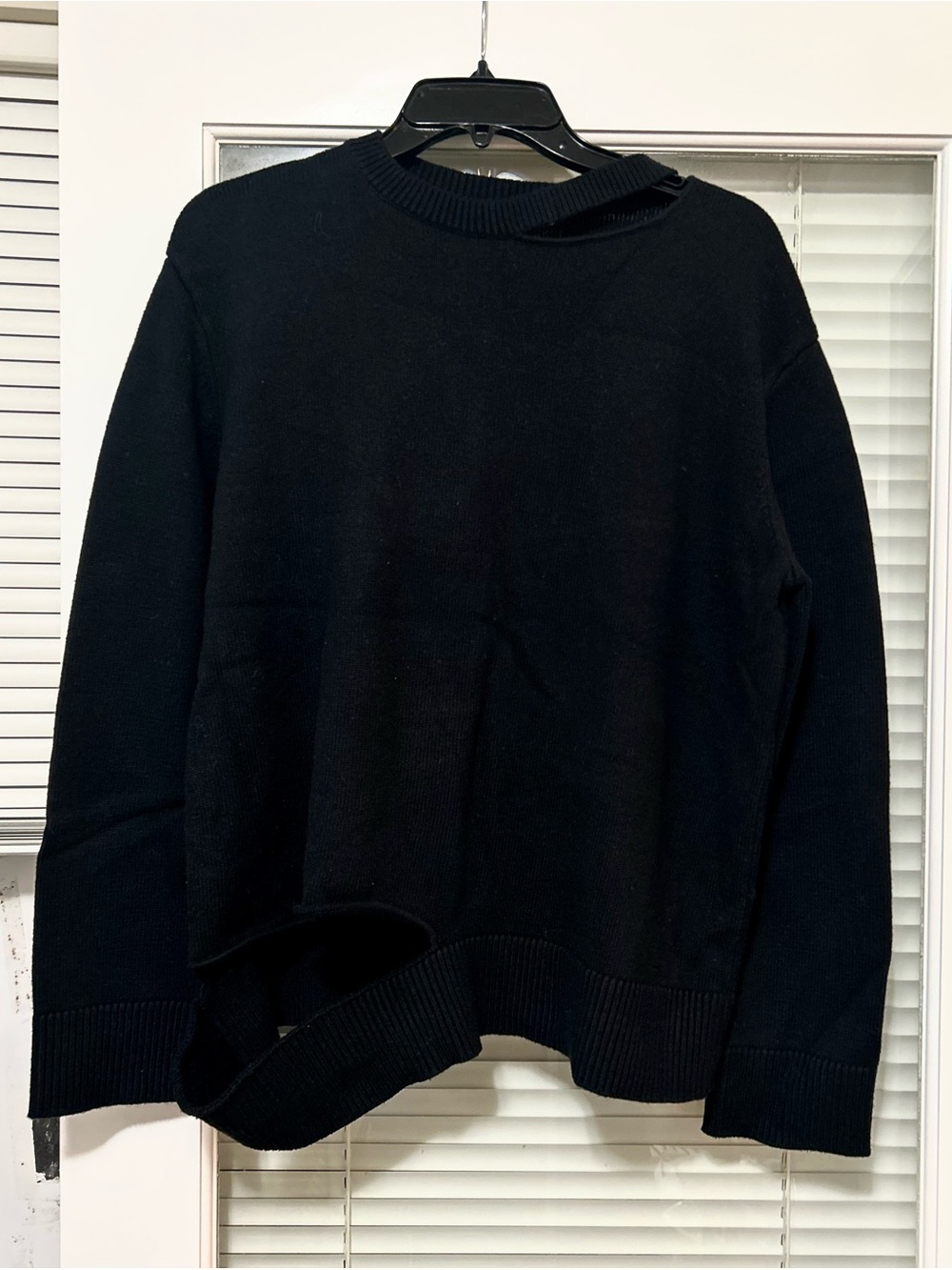 Black Crewneck Women’s wool and cotton Sweater